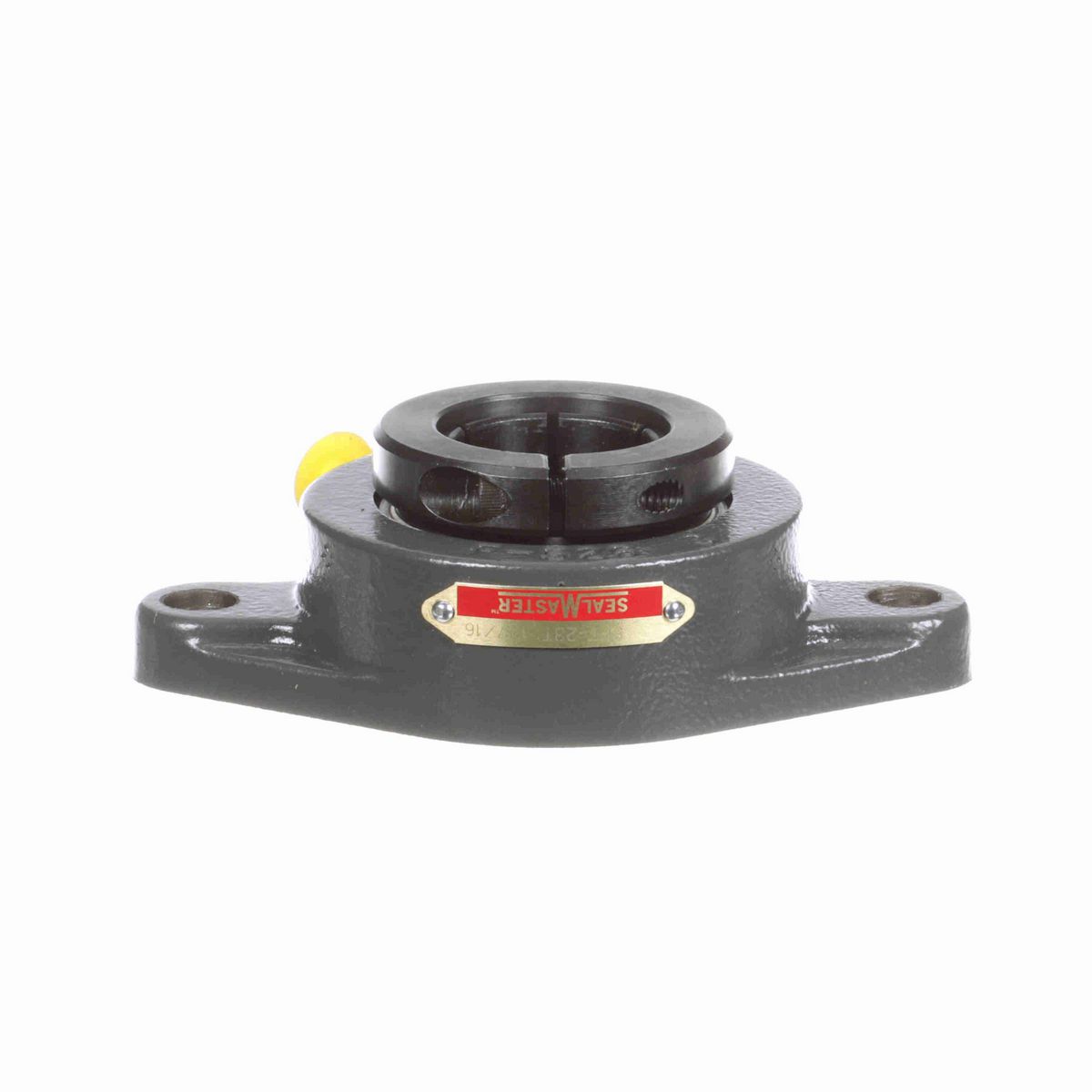 Sealmaster Mounted Cast Iron Two Bolt Flange Ball Bearing - 52100 Bearing Steel, Black Oxided - Concentric Lock - SFT-23T