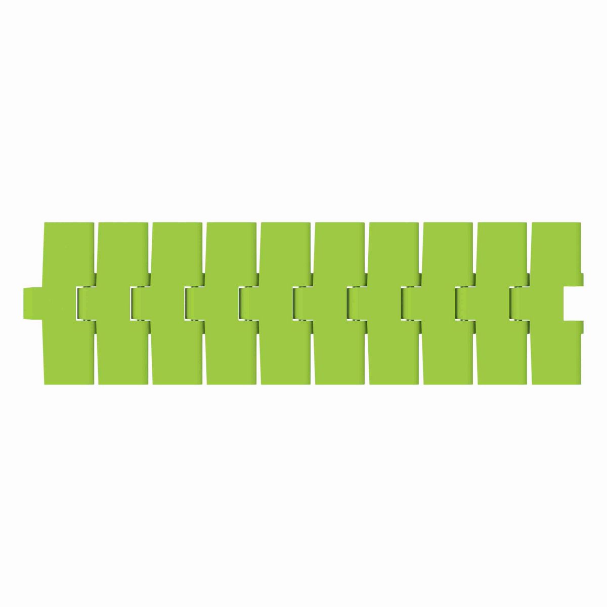 Rexnord 880TAB Side-flexing Solid Top, Material: Bright Lime-Green Dry PET Low Friction, Width: 4.5in, Pitch: 1.5in - 10605707