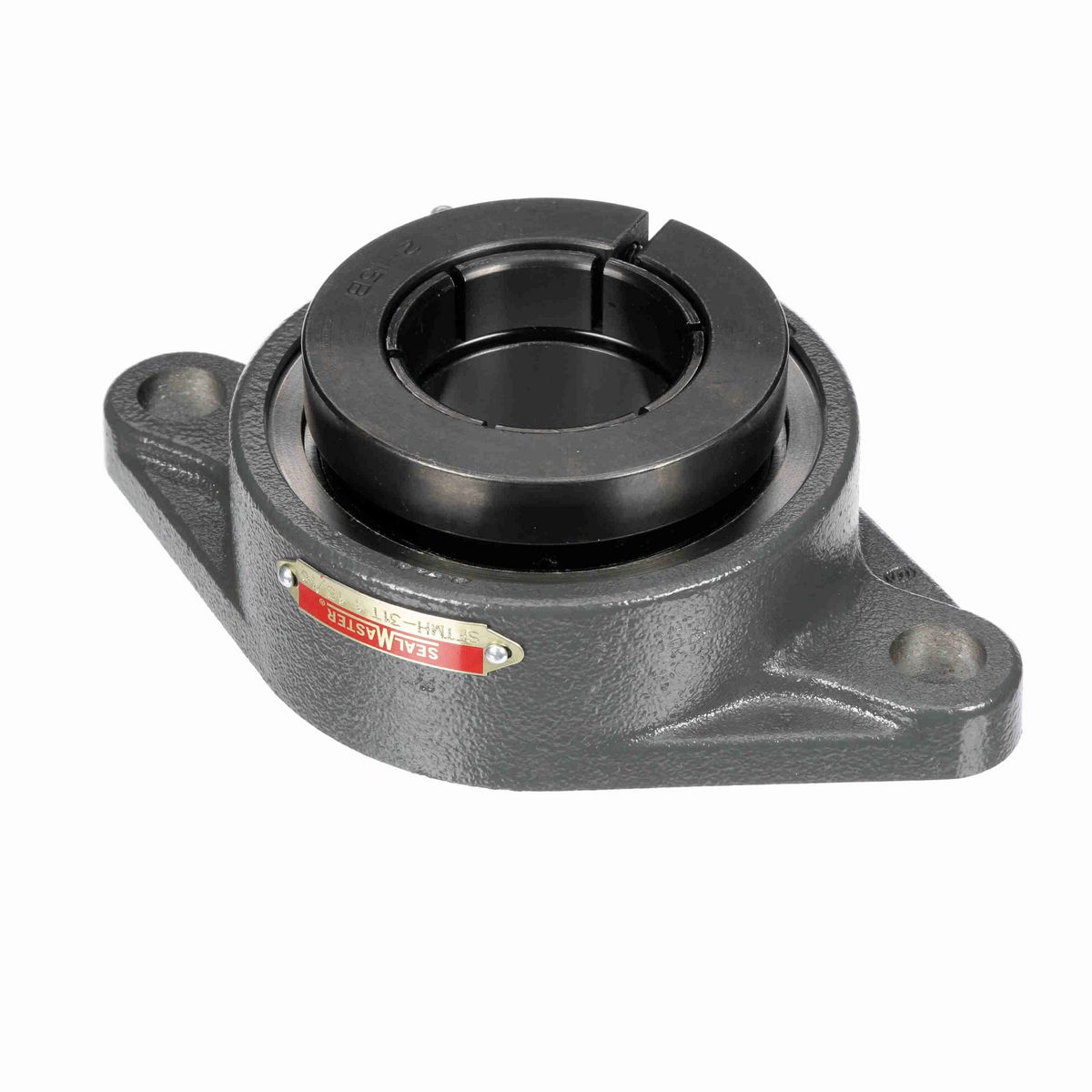 Sealmaster Mounted Cast Iron Two Bolt Flange Ball Bearing - 52100 Bearing Steel, Black Oxided - Concentric Lock - SFTMH-31T CSK