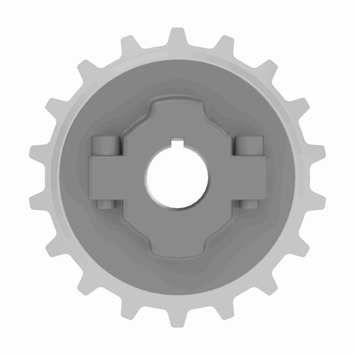 Rexnord 7700 Series Split Cast Stainless Steel Sprocket and a 18 Teeth with 1-1/4in Round Shaft-Ready Bore with Keyway & Setscrew - 614-156-6