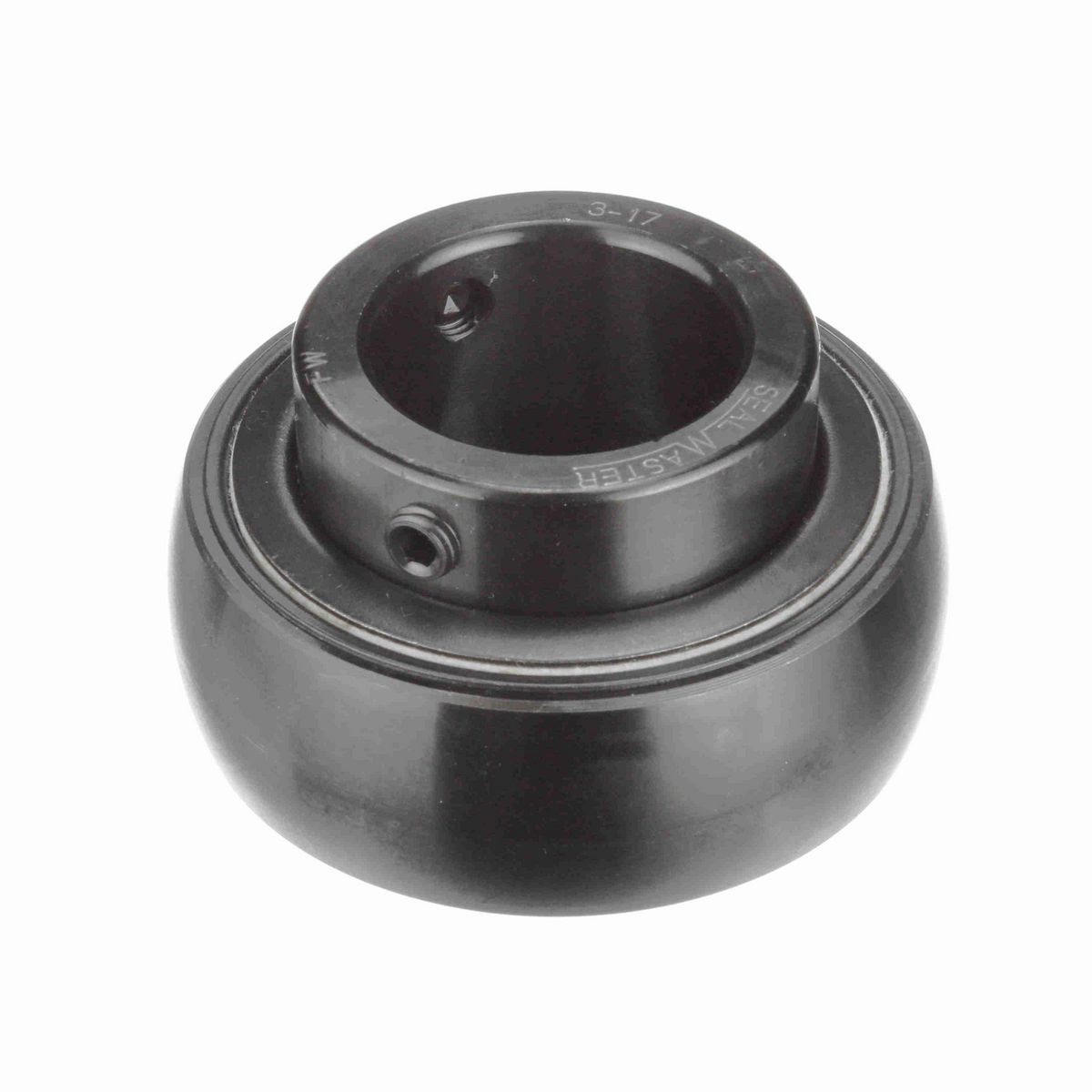 Sealmaster Mounted Insert Only Ball Bearing - 52100 Bearing Steel, Black Oxided - Setscrew Lock - 3-17