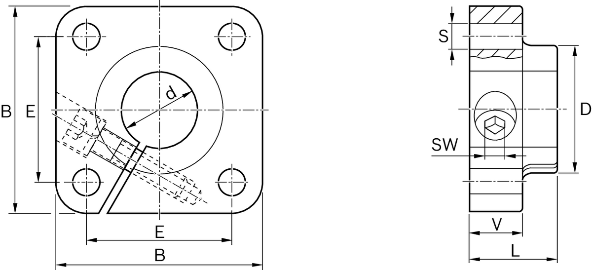 Опорный блок вала Bosch Rexroth WBG-50F [R105605000]