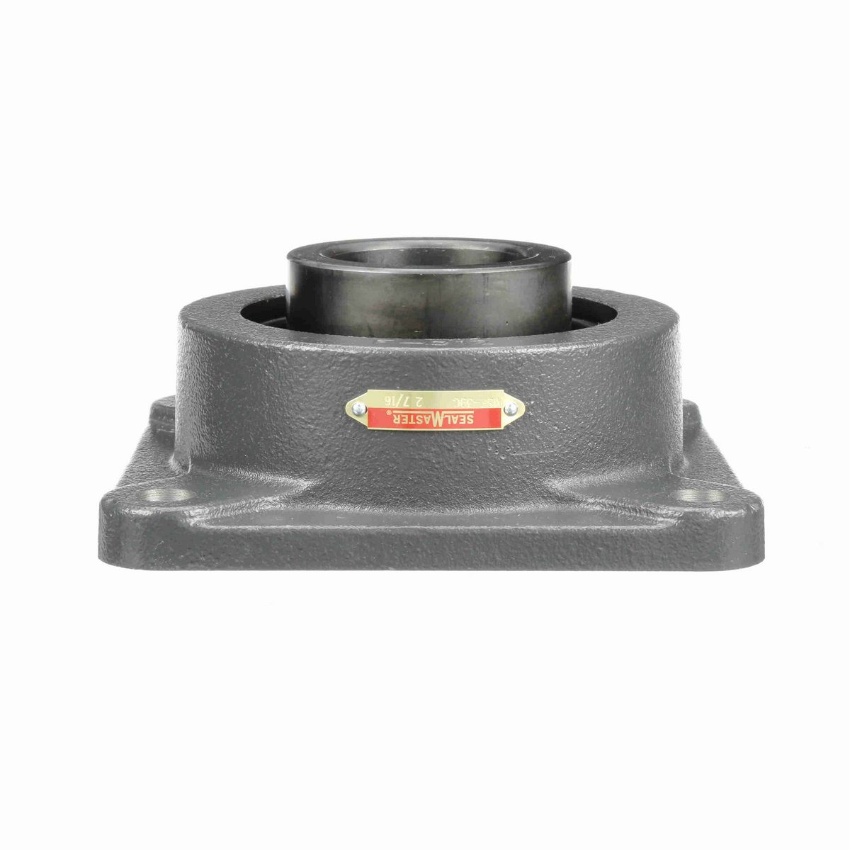 Sealmaster Mounted Cast Iron Four Bolt Flange Ball Bearing - 52100 Bearing Steel, Black Oxided - Setscrew Lock - MSF-39C