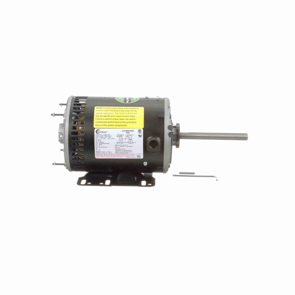 Century JuggerNaut® Pro Condenser Fan Motor, 1&0.75 HP, 3 Ph, 60/50 Hz, 230/460&190/380 V, 56HZ Frame, OPAO - H1050A-PRO