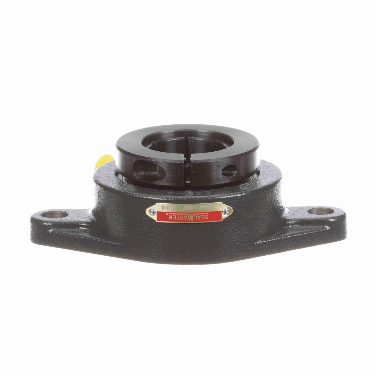 Sealmaster Mounted Cast Iron Two Bolt Flange Ball Bearing - 52100 Bearing Steel, Black Oxided - Concentric Lock - MSFT-28T