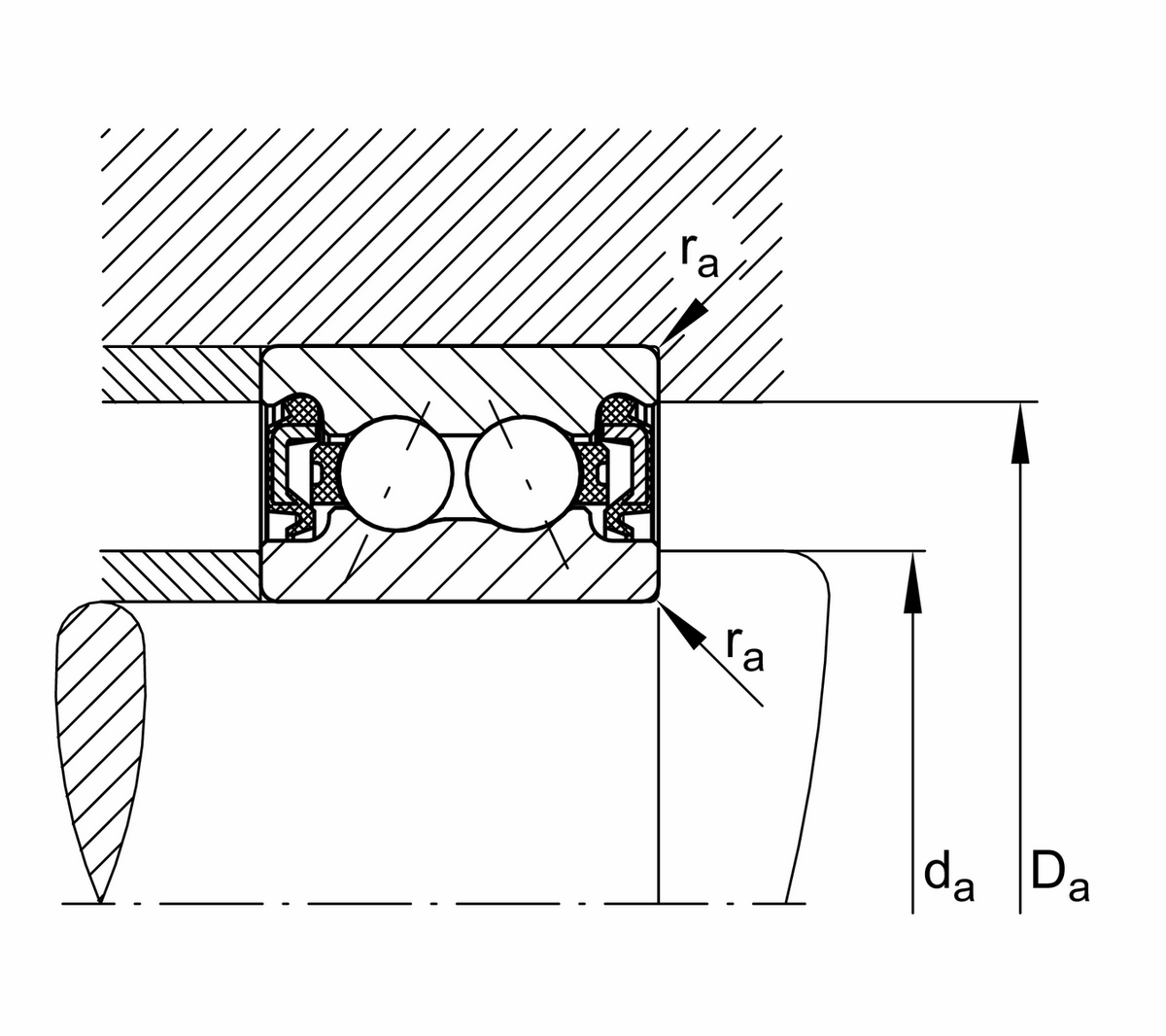 Радиально-упорный шарикоподшипник INA 3801-2Z-L091