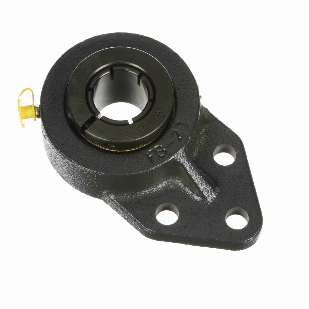 Sealmaster Mounted Cast Iron Three Bolt Flange Bracket Ball Bearing - 52100 Bearing Steel, Black Oxided - Concentric Lock - FB-20T