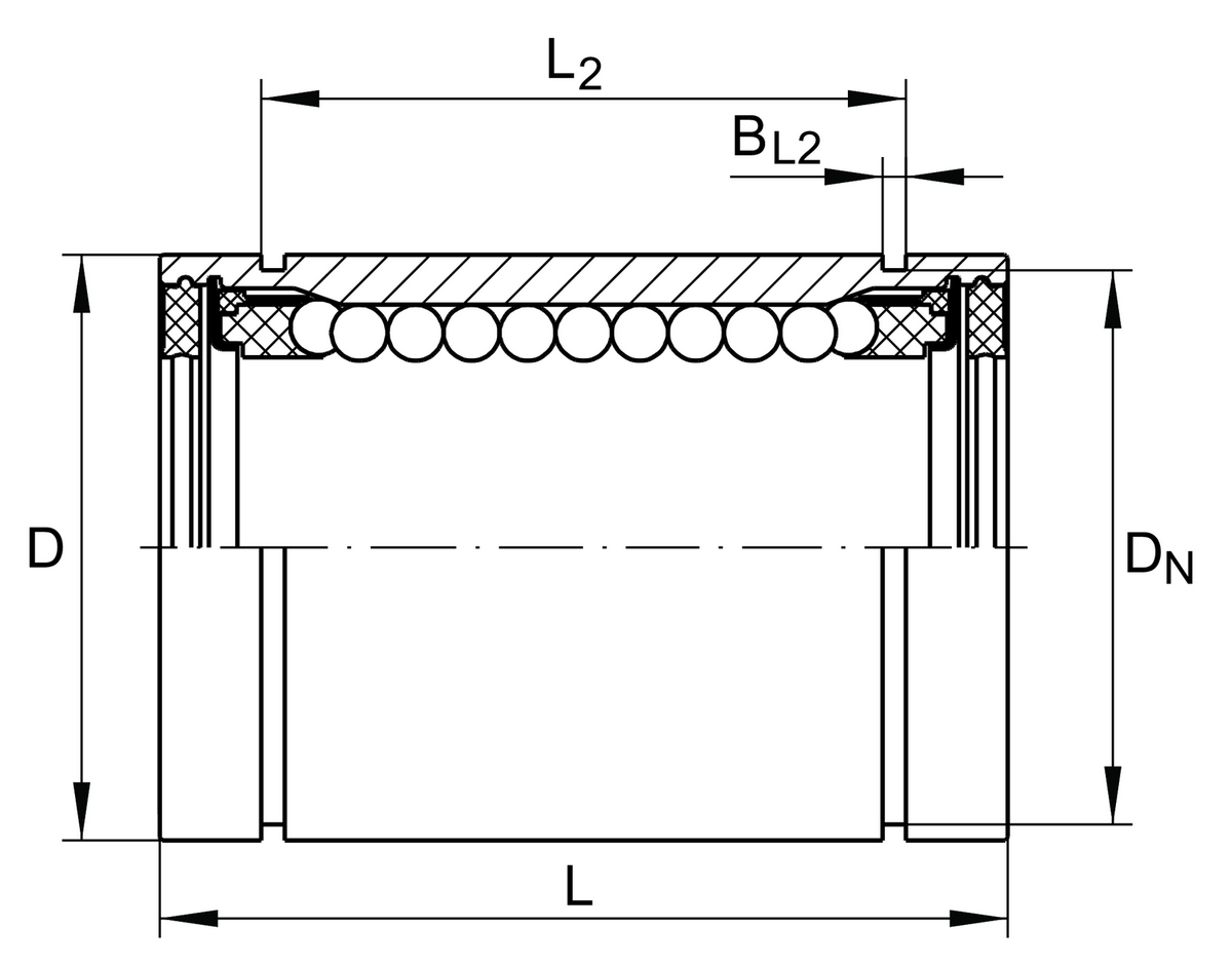 Шарикоподшипник для линейного перемещения INA KB12-PP-AS