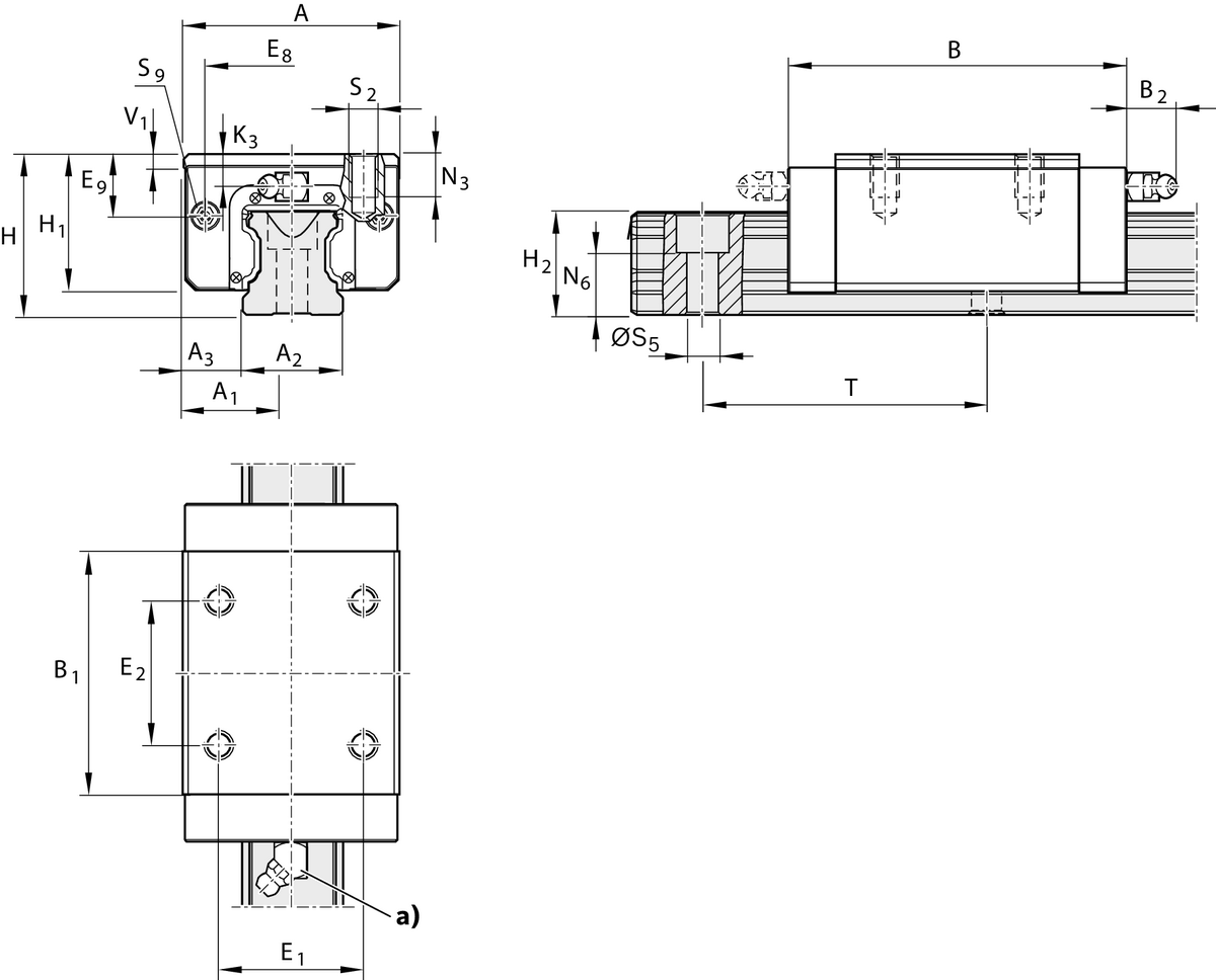 Шариковая каретка устойчивая к коррозии с покрытием Resist CR Bosch Rexroth KWC-055-SNH-C1-H-2 [R162151360]