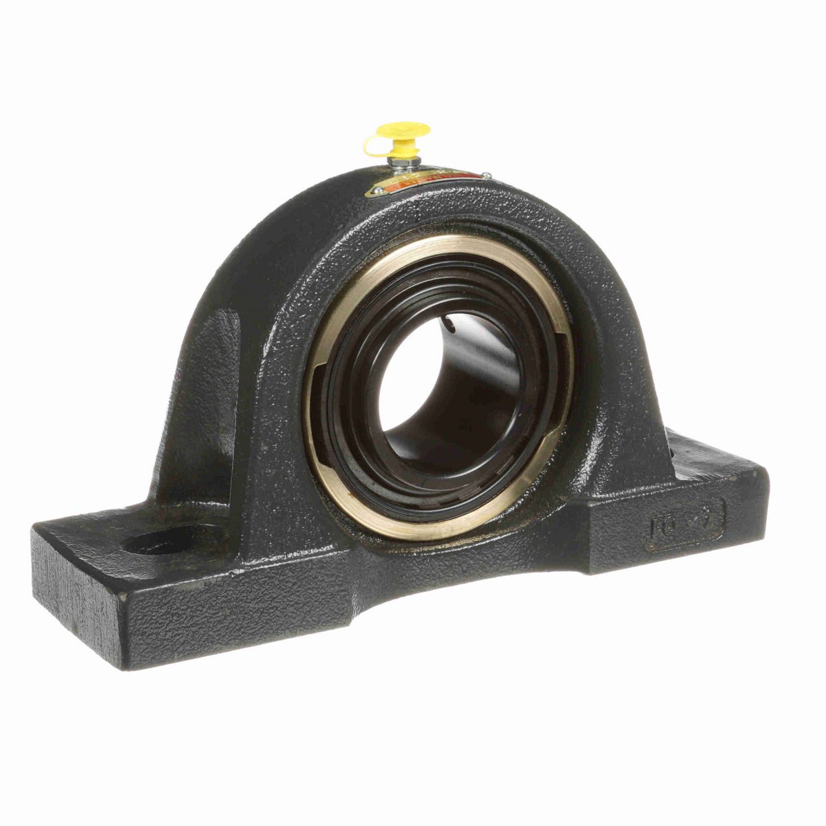 Sealmaster Mounted Cast Iron Two Bolt Pillow Block Ball Bearing - 52100 Bearing Steel, Black Oxided - Setscrew Lock - EMP-35C