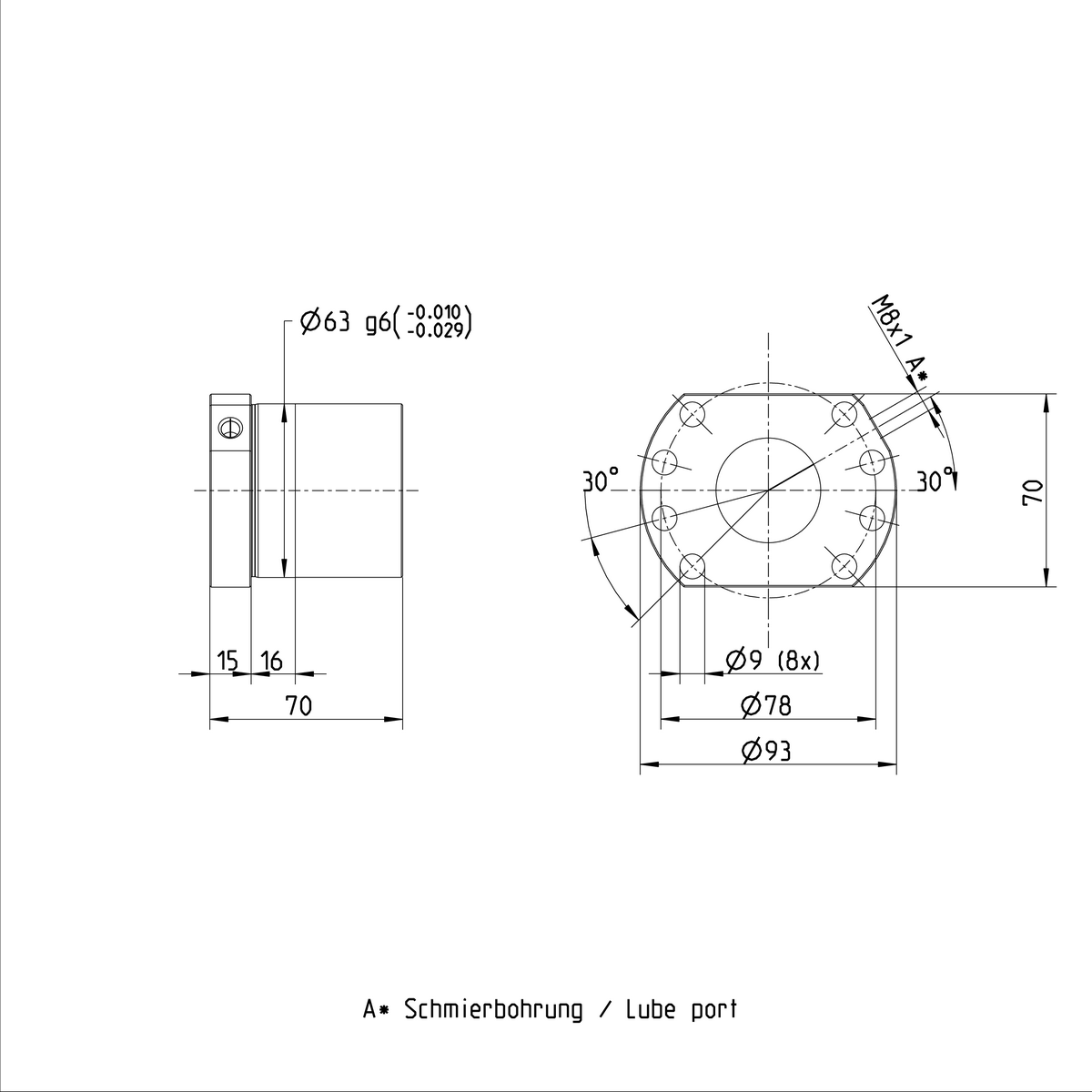 Одинарная гайка с фланцем Bosch Rexroth FEM-E-B 40X10RX6-4 [R150244083]