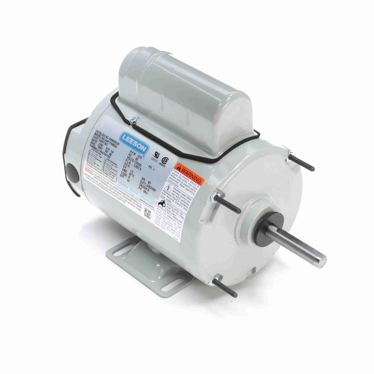LEESON Agricultural Motor, 0.50 HP, 1 Ph, 60 Hz, 115/230 V, 1200 RPM, 48Y Frame, TEAO - M099462.00
