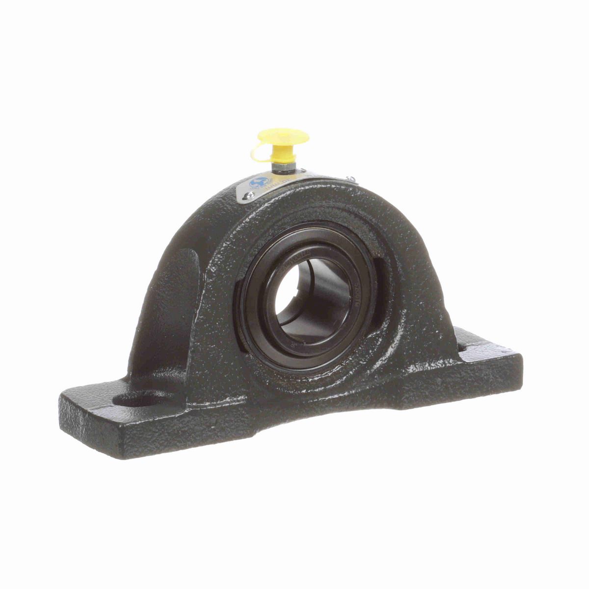 Sealmaster Mounted Cast Iron Two Bolt Pillow Block Ball Bearing - 52100 Bearing Steel, Black Oxided - Concentric Lock - NP-206TM