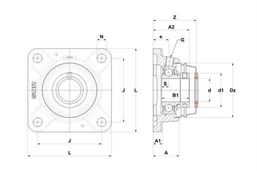 Фланцевый подшипниковый узел SNR ESFE204T20CCE