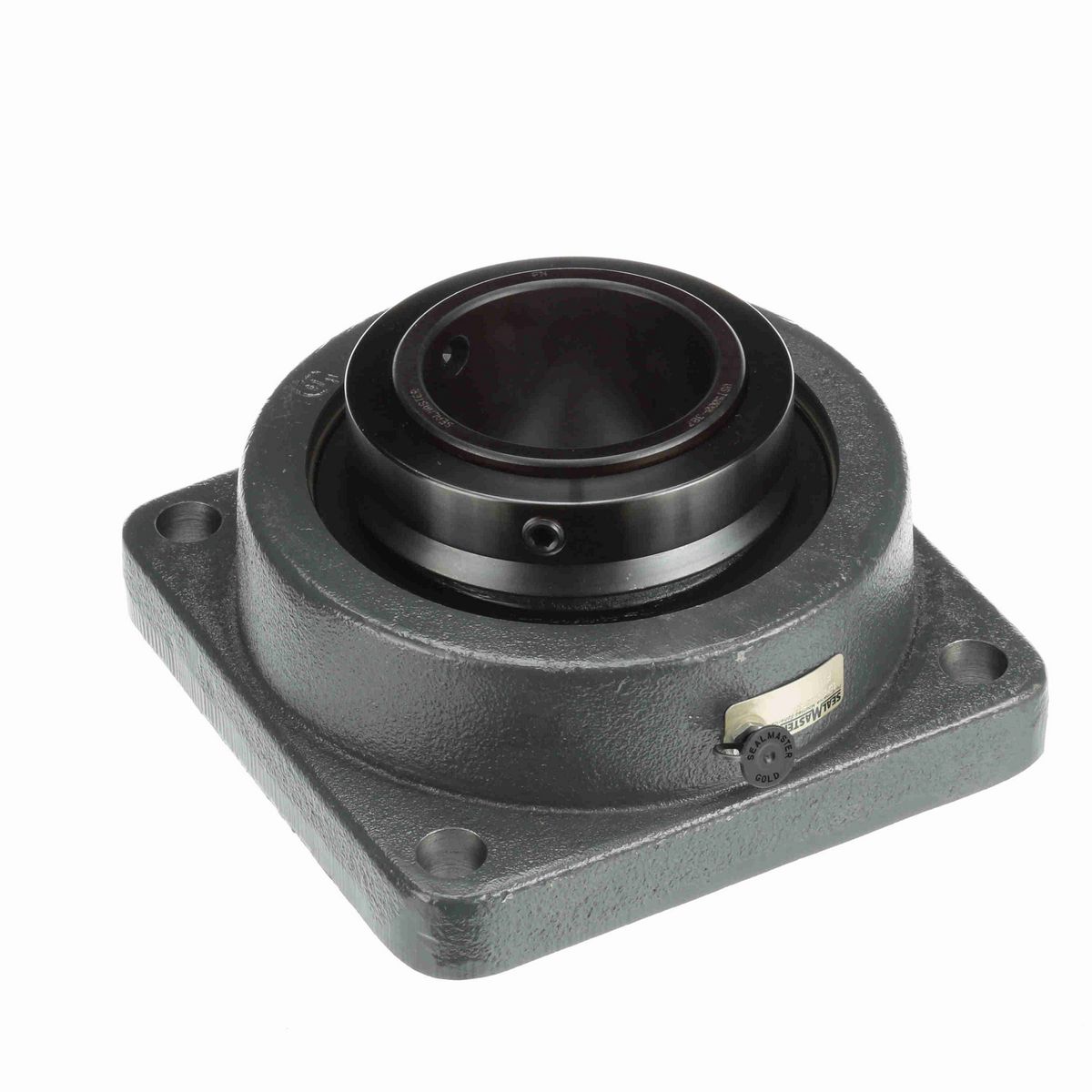 Sealmaster Mounted Ductile Iron Four Bolt Flange Spherical Roller - 52100 Bearing Steel, Black Oxided - Collar Mount Lock - USFBE5000-307