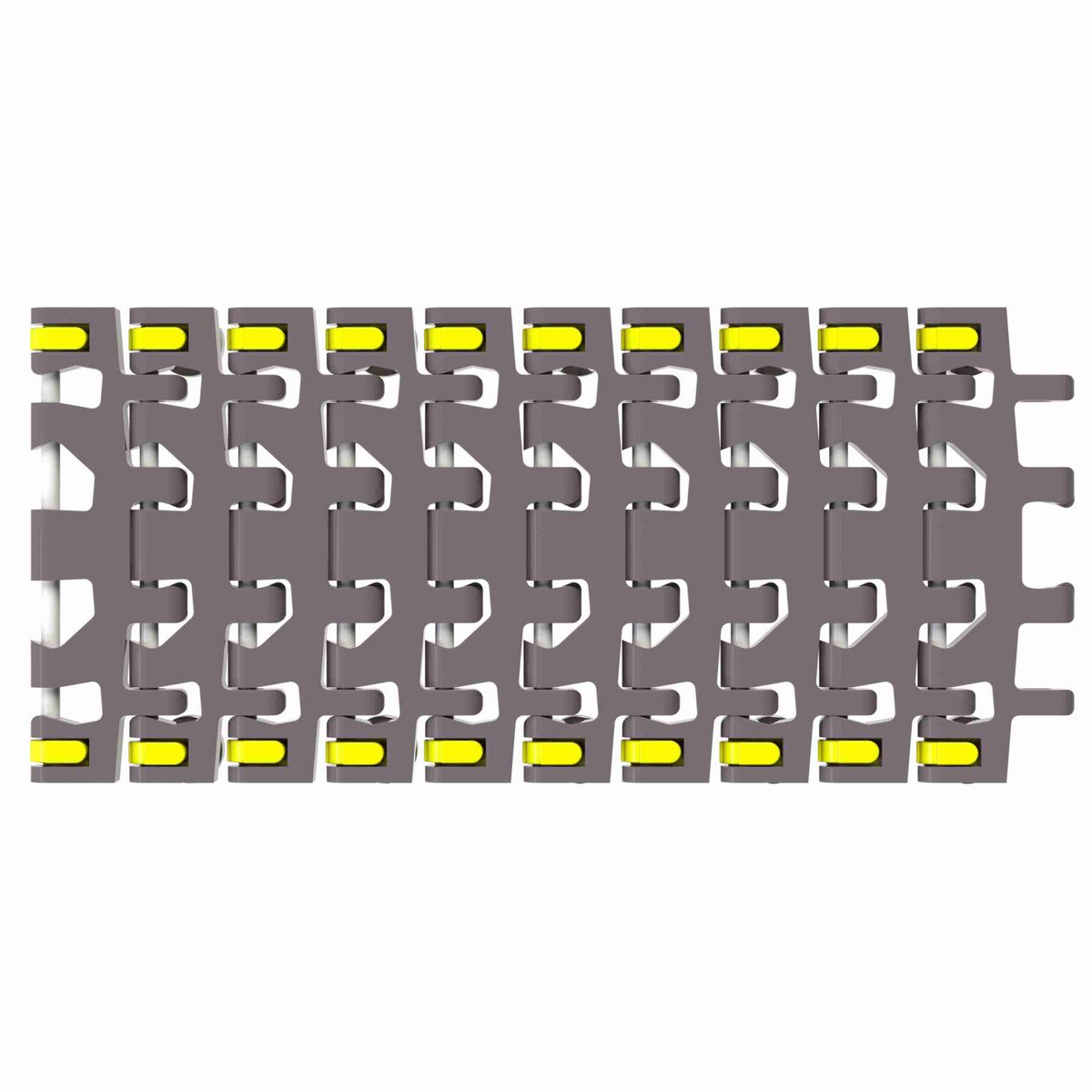 Rexnord 7956B Side-flexing Flush Grid, Material: Brown High Performance, Width: 6in, Pitch: 1.25in - 10464495