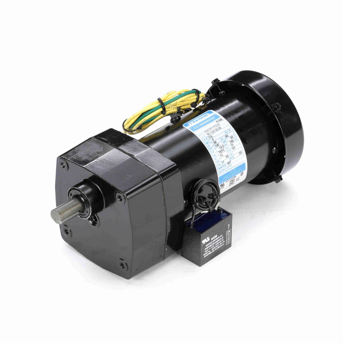 LEESON Parallel Shaft Gearmotor, 0.06 HP, 1 Ph, 60 Hz, 115 V, 57 RPM, 31 Frame, TEFC - M1125130.00