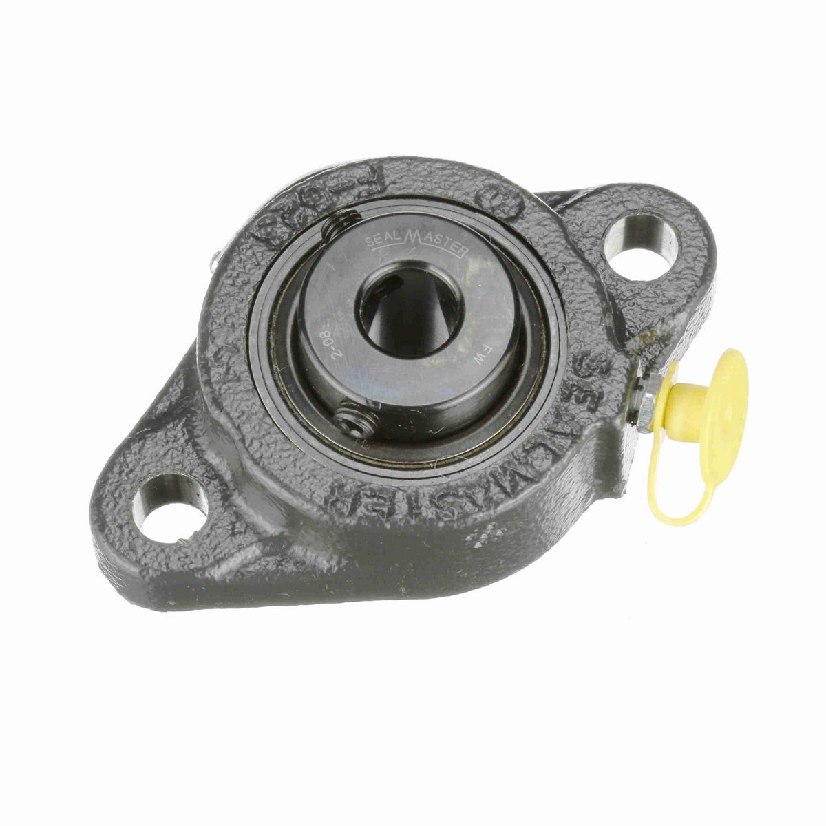 Sealmaster Mounted Cast Iron Two Bolt Flange Ball Bearing - 52100 Bearing Steel, Black Oxided - Setscrew Lock - SFT-8