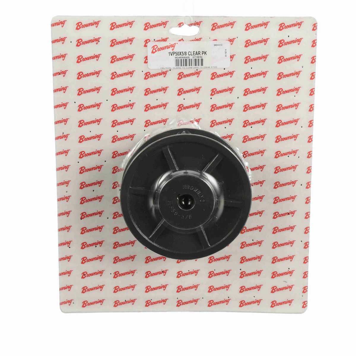 Browning 1 Groove Cast Iron Finish Bore FHP Variable Pitch Sheave Clear Pack - 1VP50X5/8 CLEAR PK