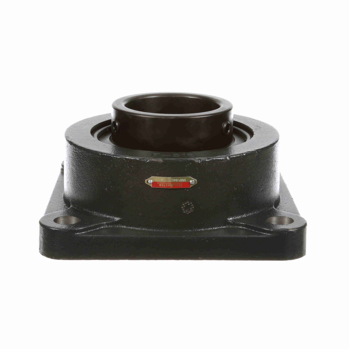 Sealmaster Mounted Cast Iron Four Bolt Flange Ball Bearing - 52100 Bearing Steel, Black Oxided - Setscrew Lock - MSF-64C