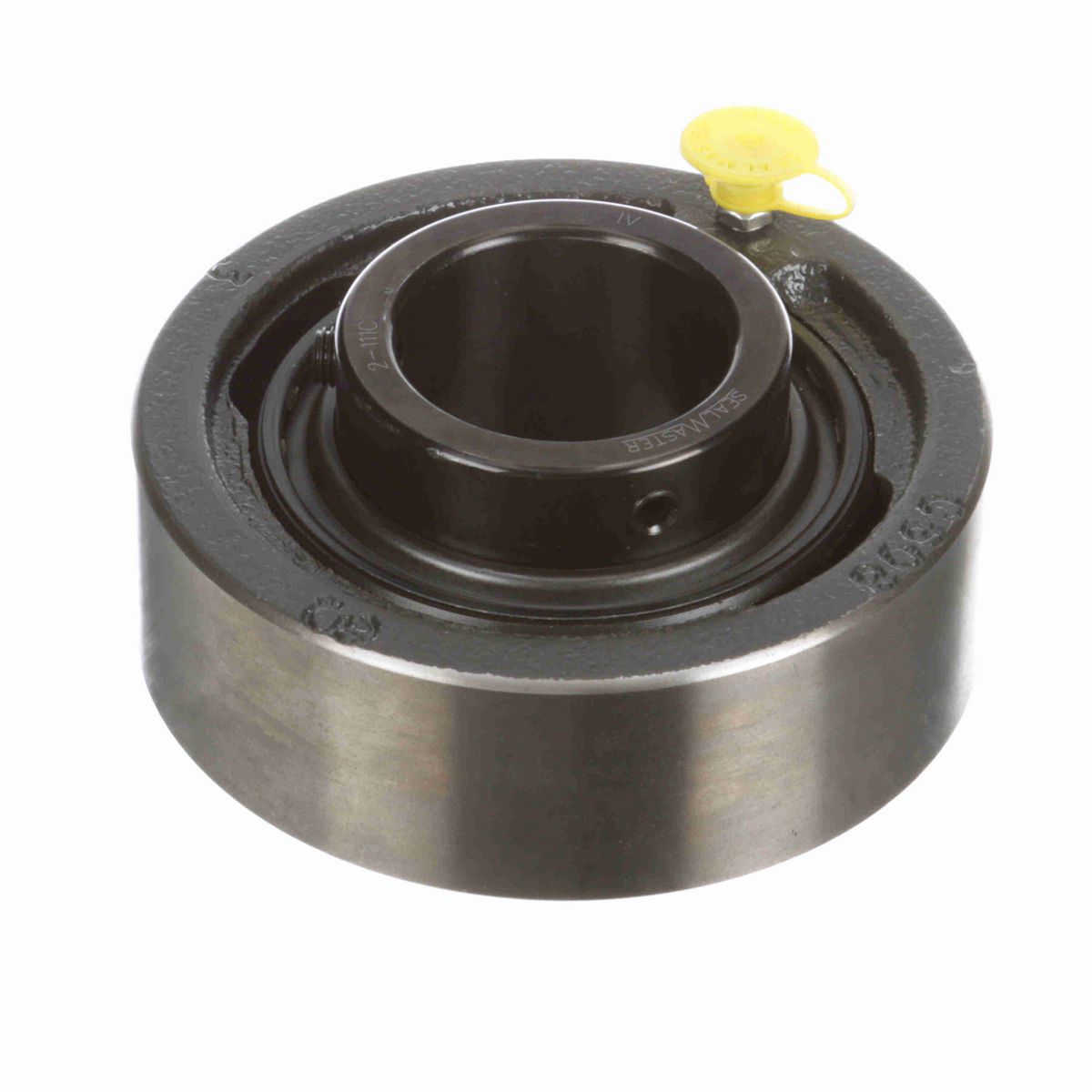 Sealmaster Mounted Cast Iron Cylindrical Cartridge Ball Bearing - 52100 Bearing Steel, Black Oxided - Setscrew Lock - SC-27C