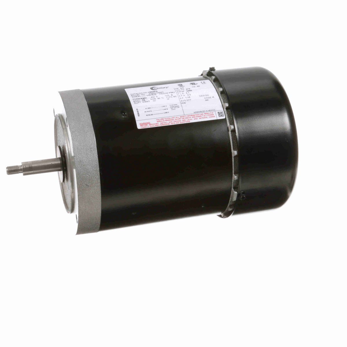 Century General Purpose Pump Motor, 2.0 HP, 3 Ph, 60 Hz, 575 V, 3600 RPM, F56J Frame, TEFC - H969ES