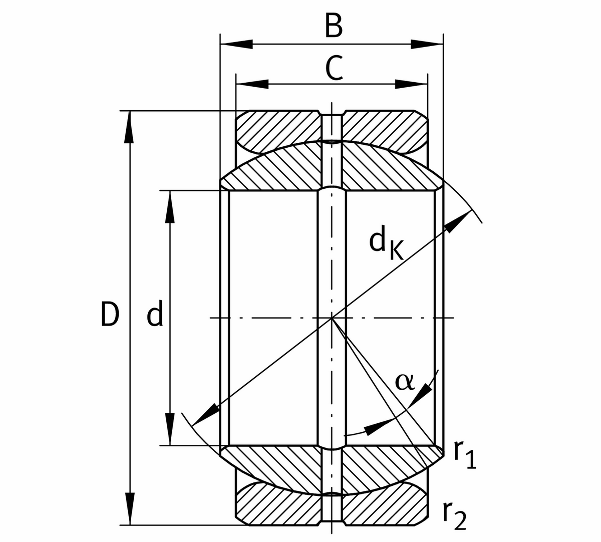Сферический шарнирный подшипник INA GE88-ZO-2RS-E