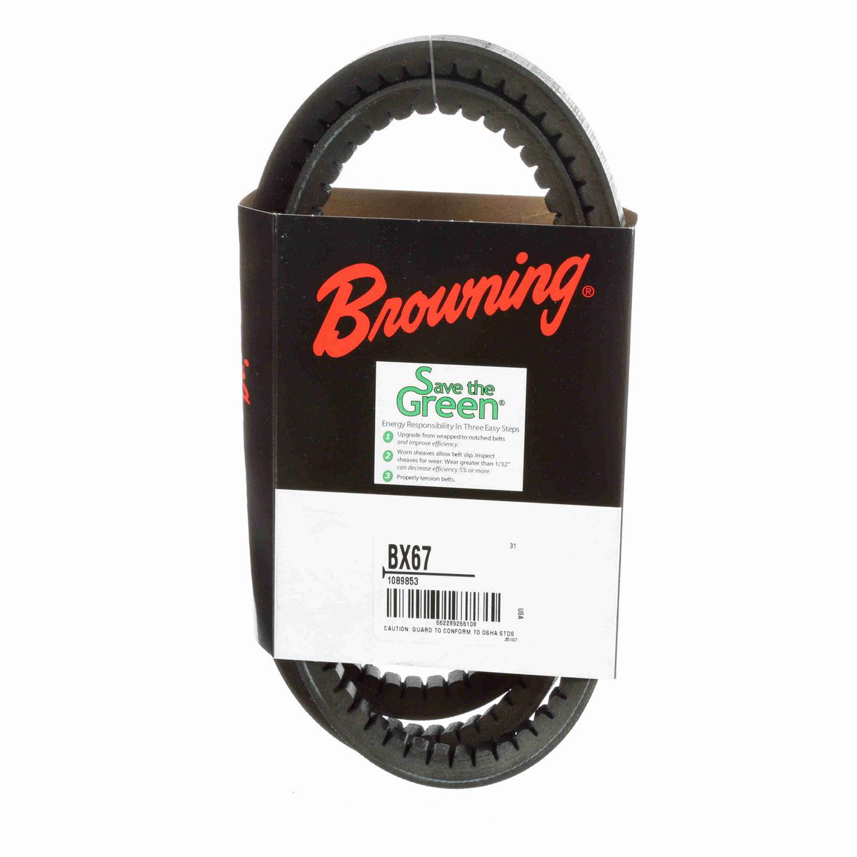 Browning EPDM Notched Belt 98% Efficient - BX67