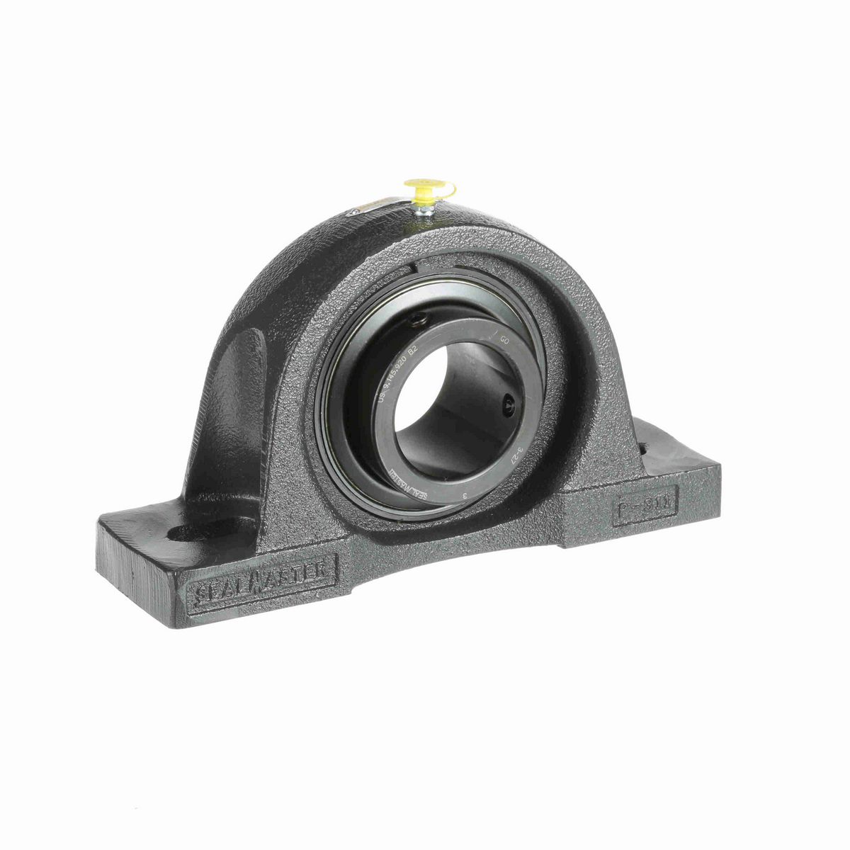 Sealmaster Mounted Cast Iron Two Bolt Pillow Block Ball Bearing - 52100 Bearing Steel, Black Oxided - Setscrew Lock - Air Handling Housing Fit, Noise Tested - MP-39 CXU