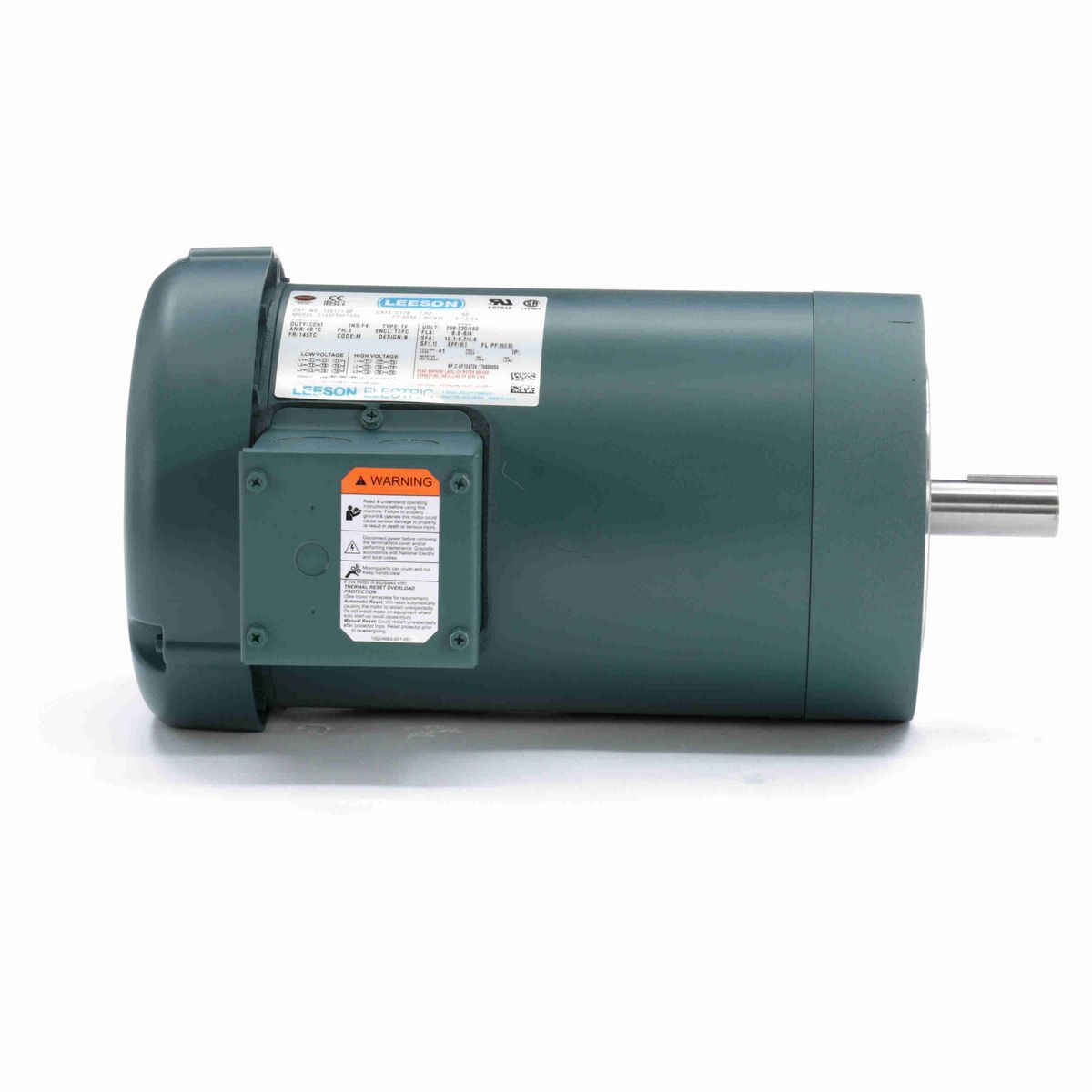 LEESON General Purpose Motor, 3 HP, 3 Ph, 60 Hz, 230/460 V, 3600 RPM, 145TC Frame, TEFC - 122171.00
