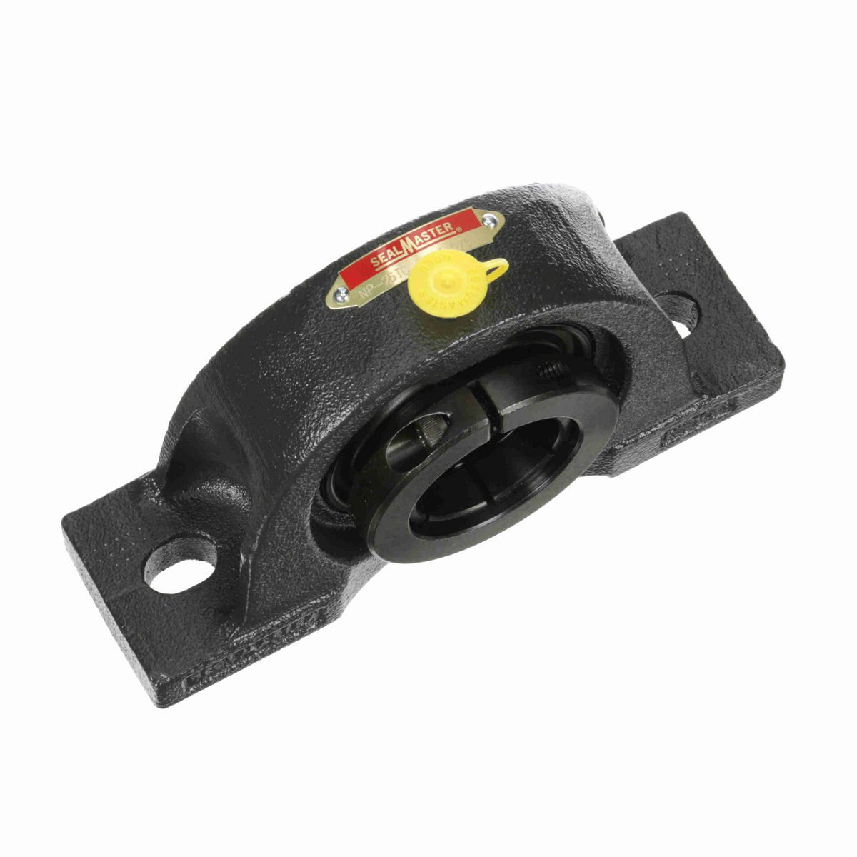 Sealmaster Mounted Cast Iron Two Bolt Pillow Block Ball Bearing - 52100 Bearing Steel, Black Oxided - Concentric Lock - NP-26TC