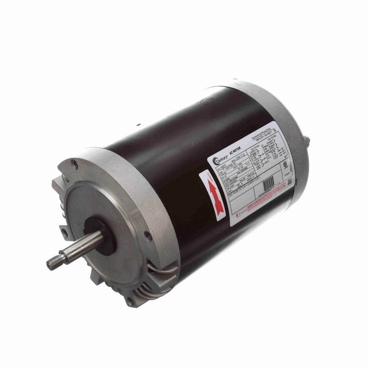 Century General Purpose Pump Motor, 1.5 HP, 3 Ph, 60 Hz, 208-230/460 V, 3600 RPM, M56J Frame, DP - H607