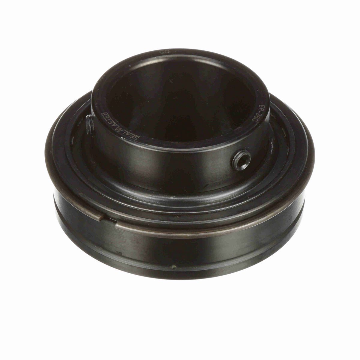 Sealmaster Mounted Insert Only Ball Bearing - 52100 Bearing Steel, Black Oxided - Setscrew Lock - ER-38C