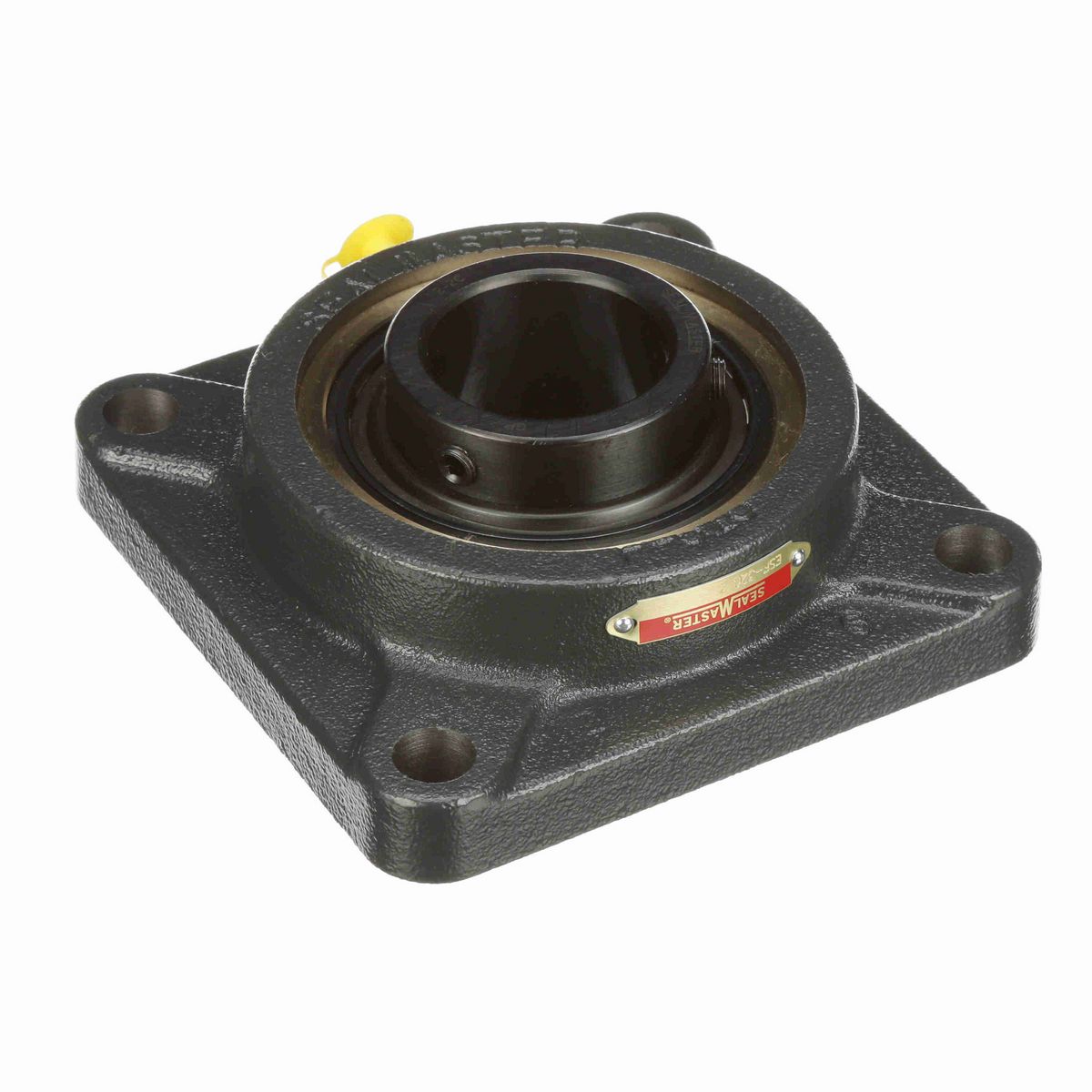 Sealmaster Mounted Cast Iron Four Bolt Flange Ball Bearing - 52100 Bearing Steel, Black Oxided - Setscrew Lock - ESF-32C