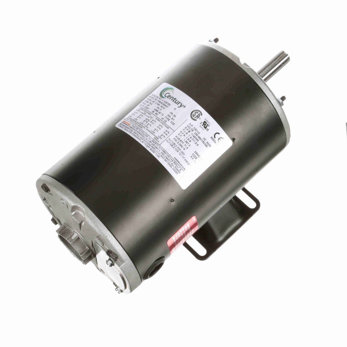 Century General Purpose Motor, 1/3 HP, 3 Ph, 60/50 Hz, 230/460 V, 1200 RPM, 56None Frame, DP - H267ES