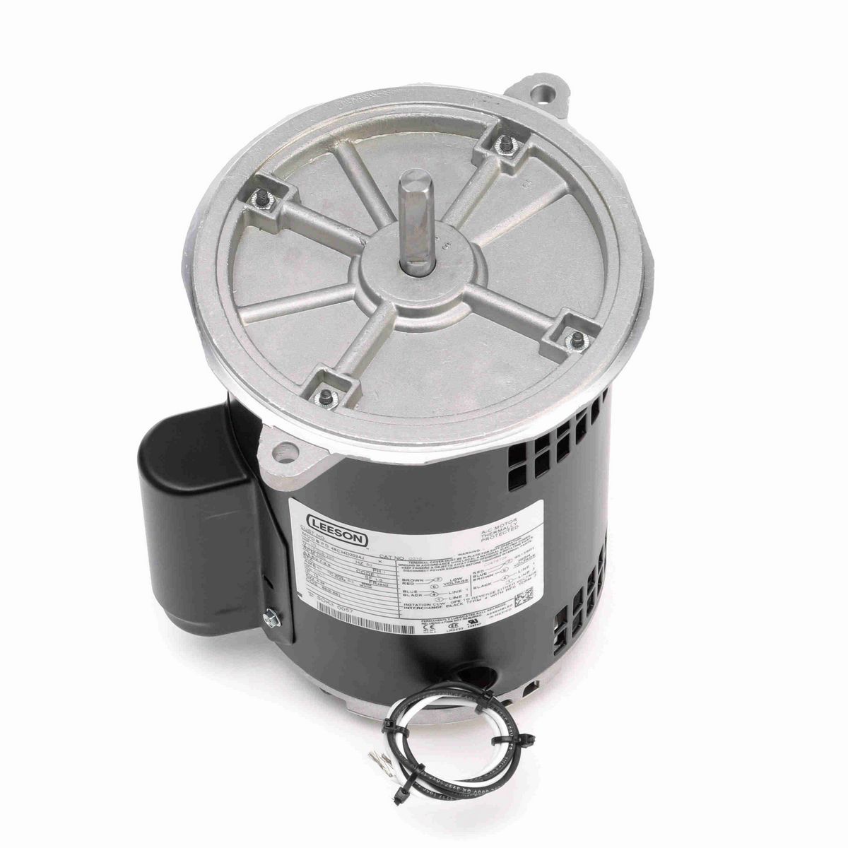 LEESON Fan and Blower Motor, 0.33 HP, 1 Ph, 60 Hz, 115/208-230 V, 3600 RPM, 48NZ Frame, DP - O010