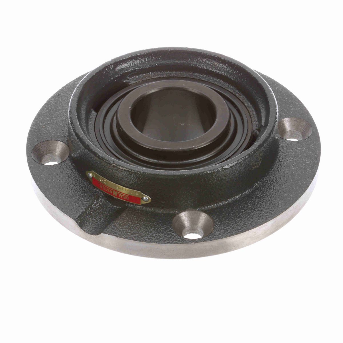 Sealmaster Mounted Cast Iron Flange Cartridge Ball Bearing - 52100 Bearing Steel, Black Oxided - Setscrew Lock - PVR-1106
