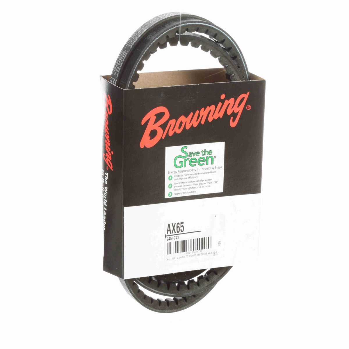 Browning EPDM Notched Belt 98% Efficient - AX65