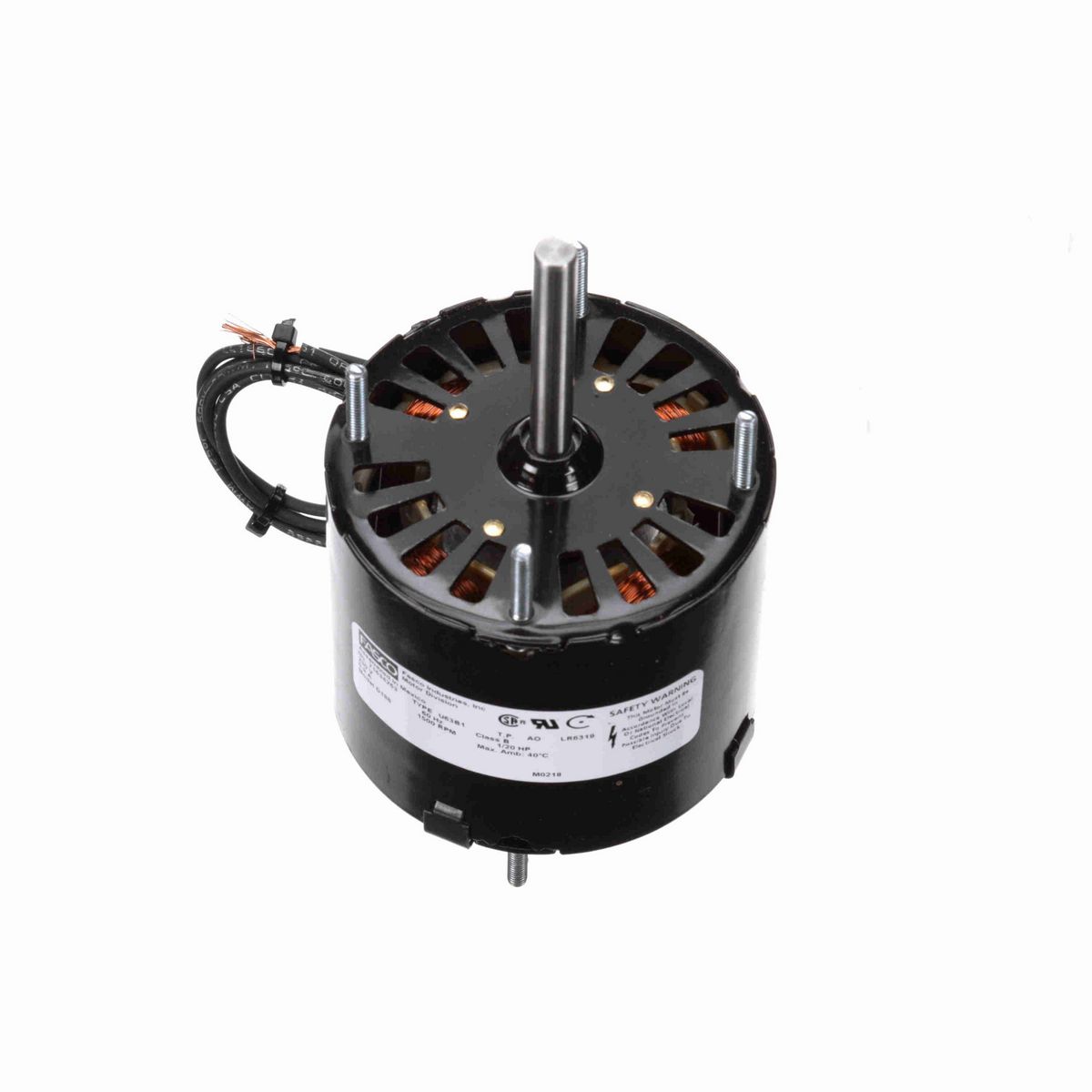 FASCO Fan and Blower Motor, 1/20 HP, 1 Ph, 60 Hz, 230 V, 1500 RPM, 1 Speed, 3.3" Diameter, OAO - D188