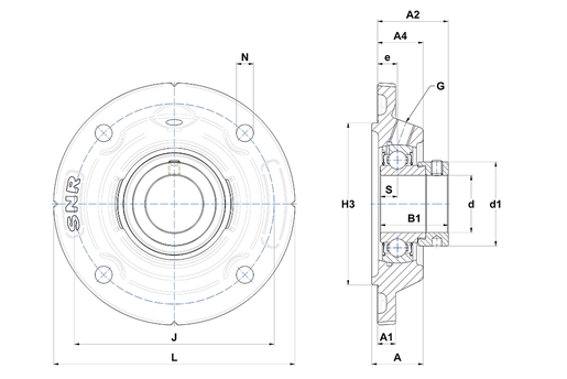 Фланцевый подшипниковый узел SNR ESFEE206-19