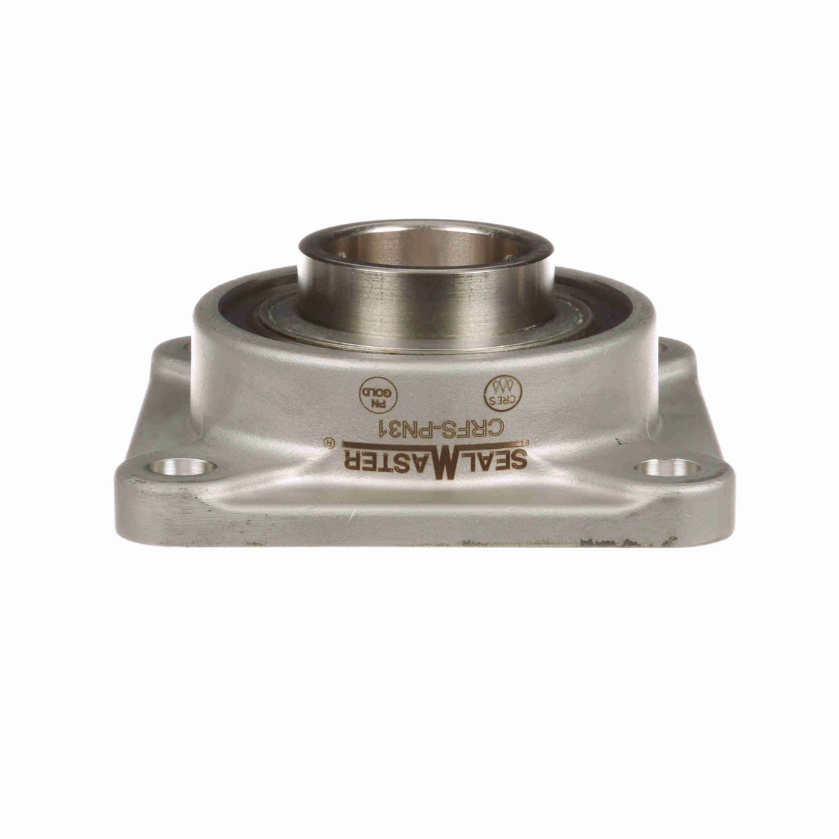 Sealmaster Mounted Stainless Steel Four Bolt Flange Ball Bearing - 52100 Bearing Steel, Phosphorus Nickel Coated - Setscrew Lock - Corrosion Resistant - CRFS-PN31
