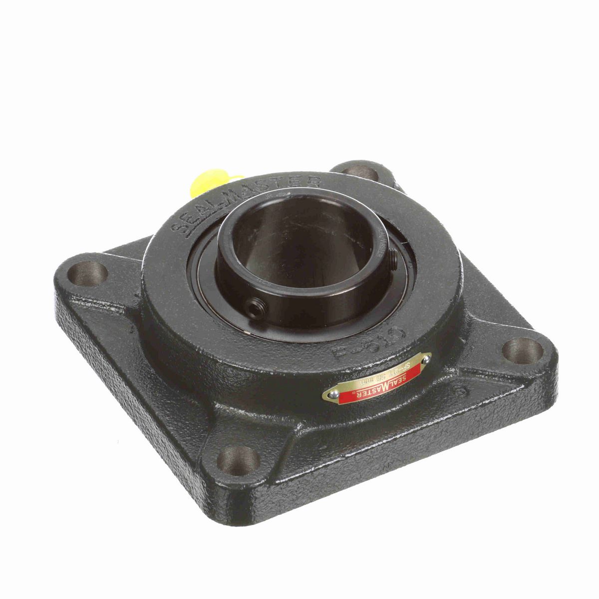 Sealmaster Mounted Cast Iron Four Bolt Flange Ball Bearing - 52100 Bearing Steel, Black Oxided - Setscrew Lock - SF-211
