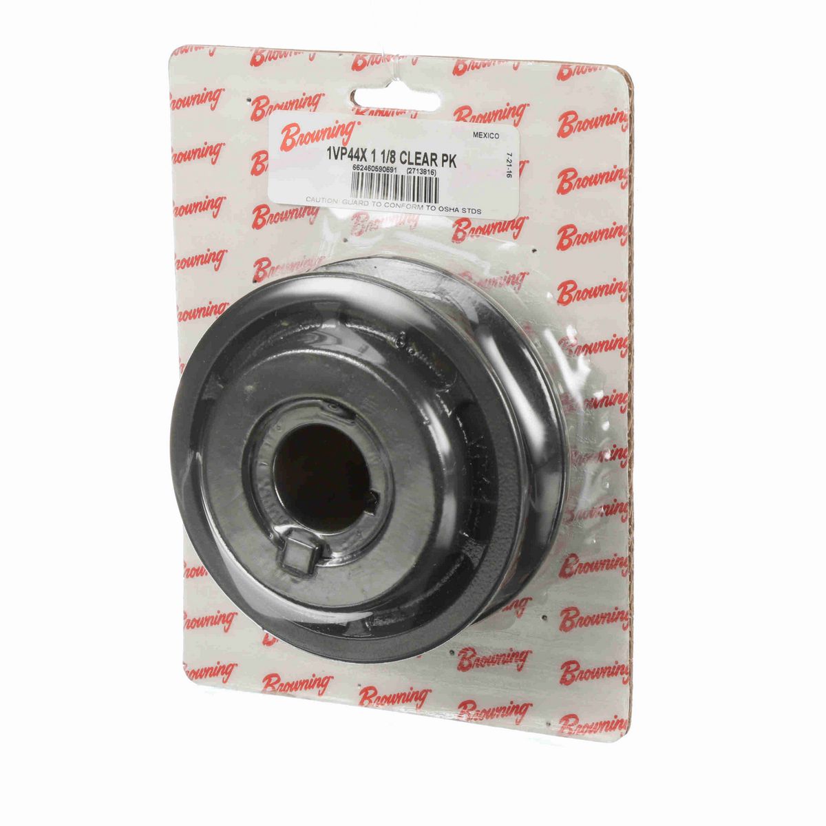 Browning 1 Groove Cast Iron Finish Bore FHP Variable Pitch Sheave Clear Pack - 1VP44X 1 1/8 CLEAR PK