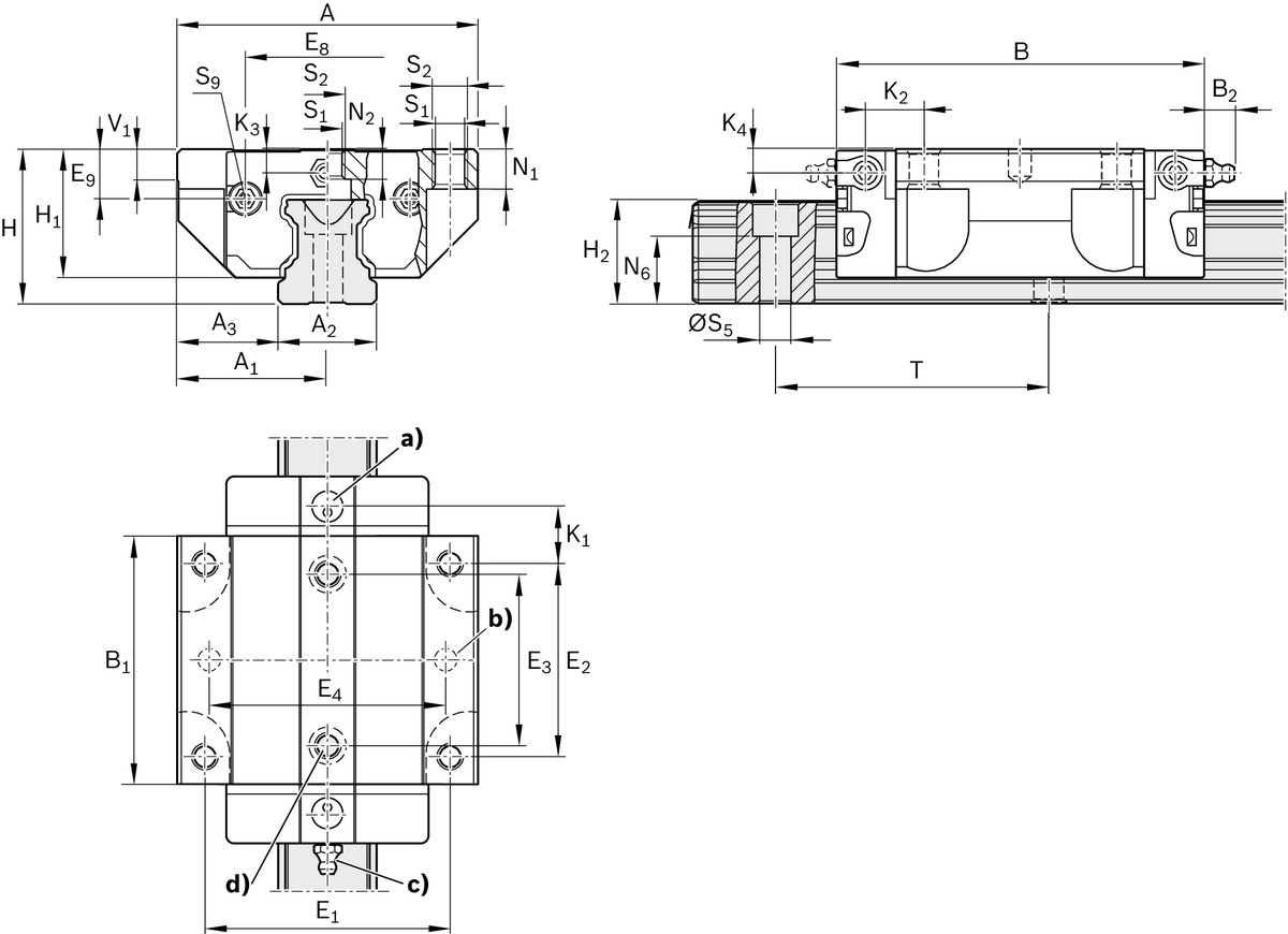 Шариковая каретка NRFG из нержавеющей стали Resist NRII Bosch Rexroth KWD-025-FNS-C0-H-0 [R200129314]