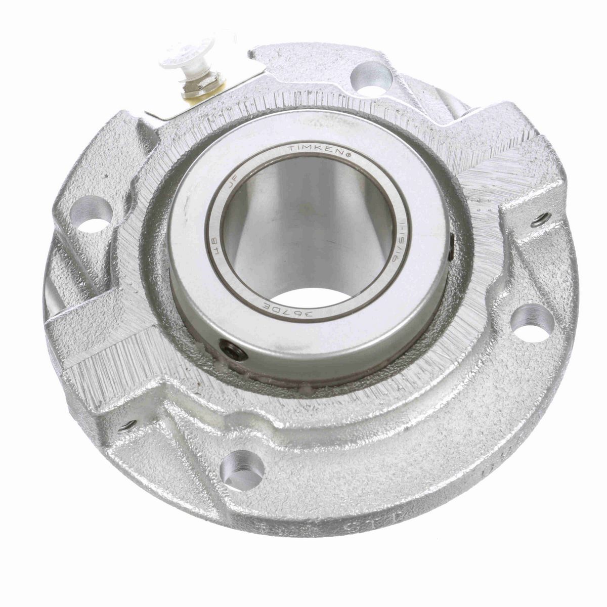 Sealmaster Mounted Flouropolymer Coated Cast Iron Piloted Flange Tapered Roller - 52100 Bearing Steel - Double Collar Mount Lock - Corrosion Resistant - RFP 115C CR