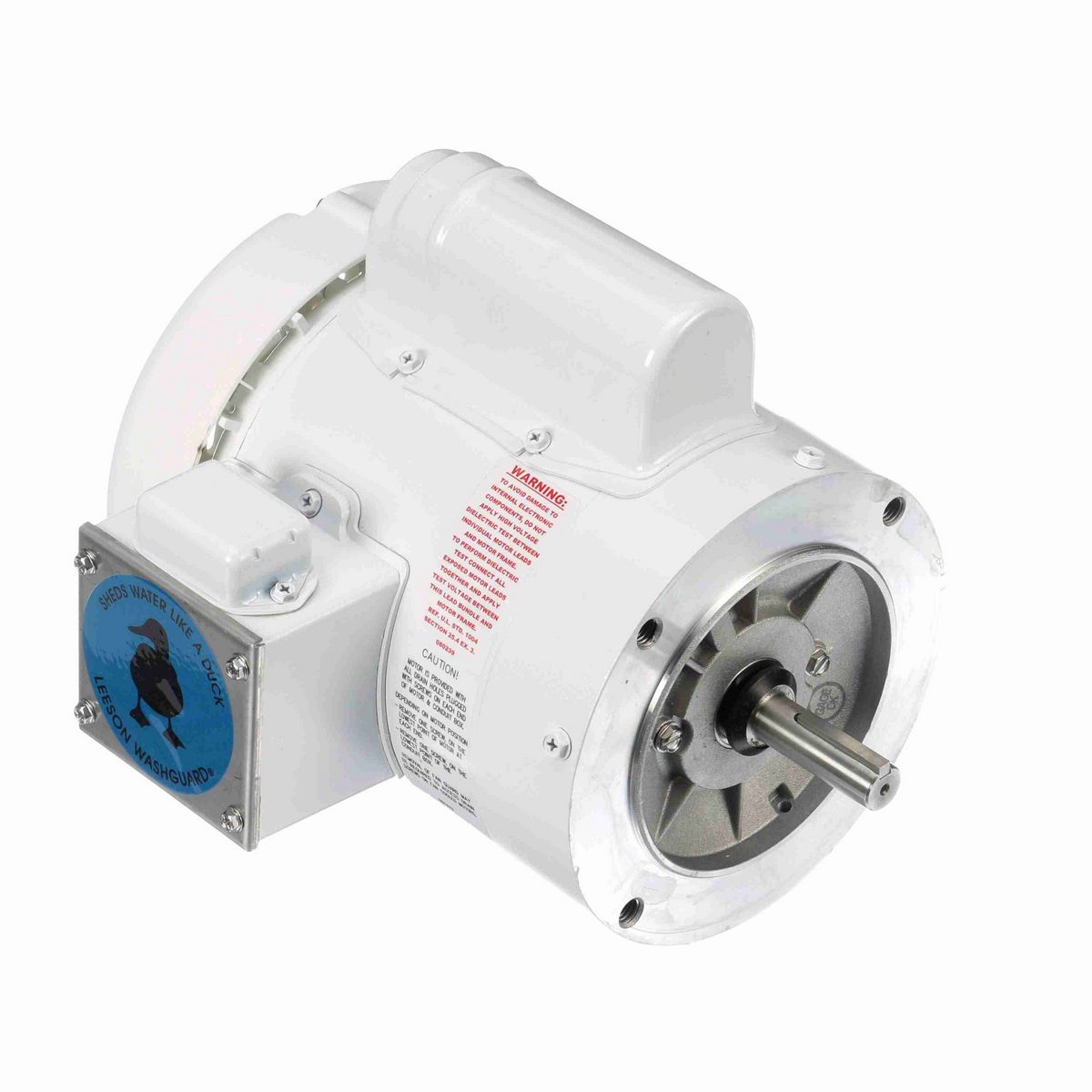 LEESON White Duck™ General Purpose Motor, 0.50 HP, 1 Ph, 60 Hz, 115/230 V, 1800 RPM, 56C Frame, TEFC - 114313.00
