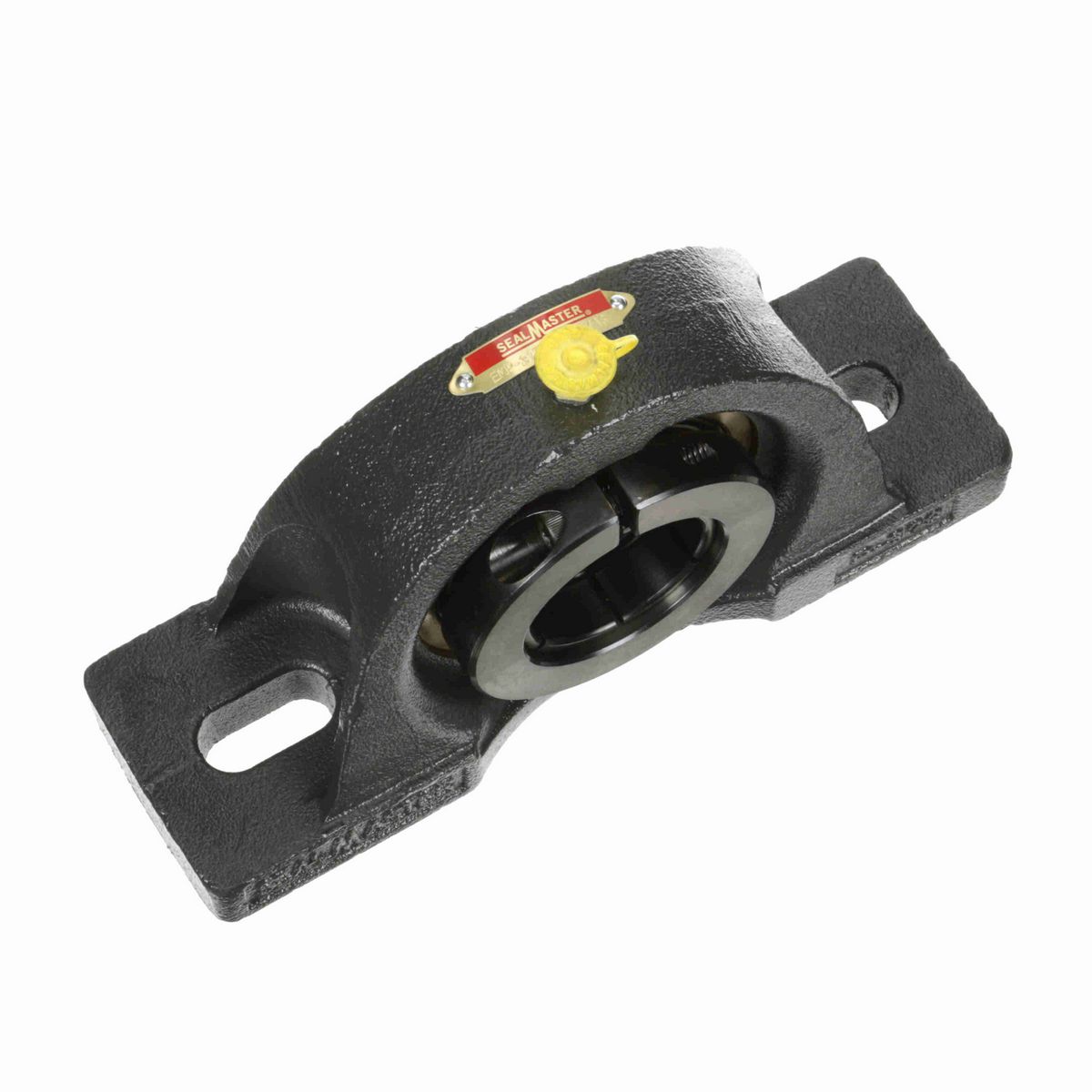 Sealmaster Mounted Cast Iron Two Bolt Pillow Block Ball Bearing - 52100 Bearing Steel, Black Oxided - Concentric Lock - EMP-31T