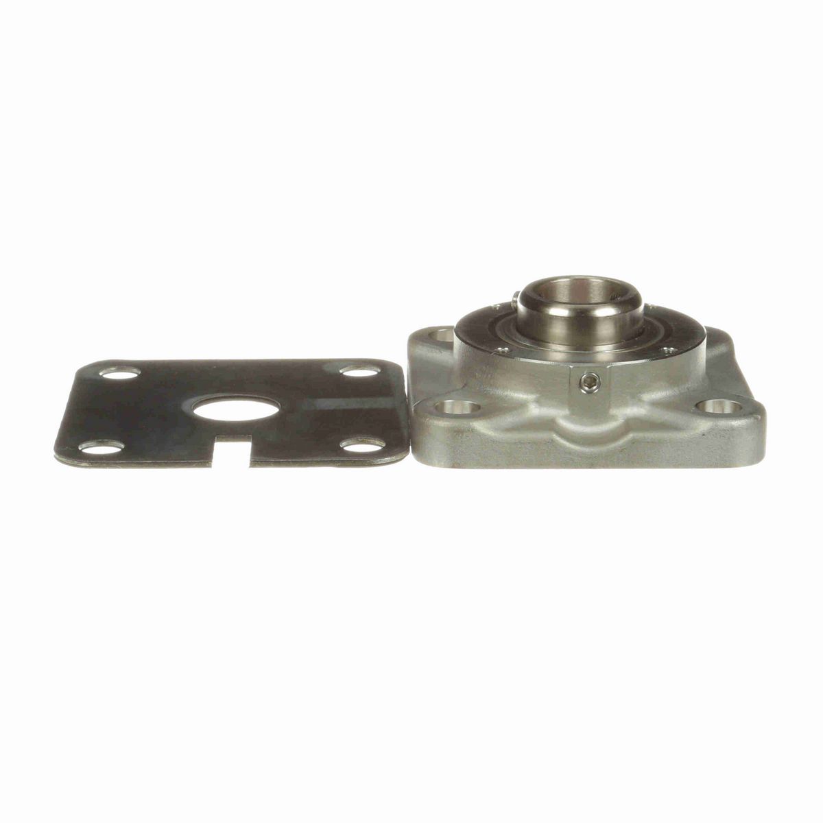 Sealmaster Mounted Stainless Steel Four Bolt Flange Ball Bearing - 52100 Bearing Steel, Phosphorus Nickel Coated - Setscrew Lock - Corrosion Resistant - Reduced Maintenance - Lubed for Life - CRBFS-PN205 RMW
