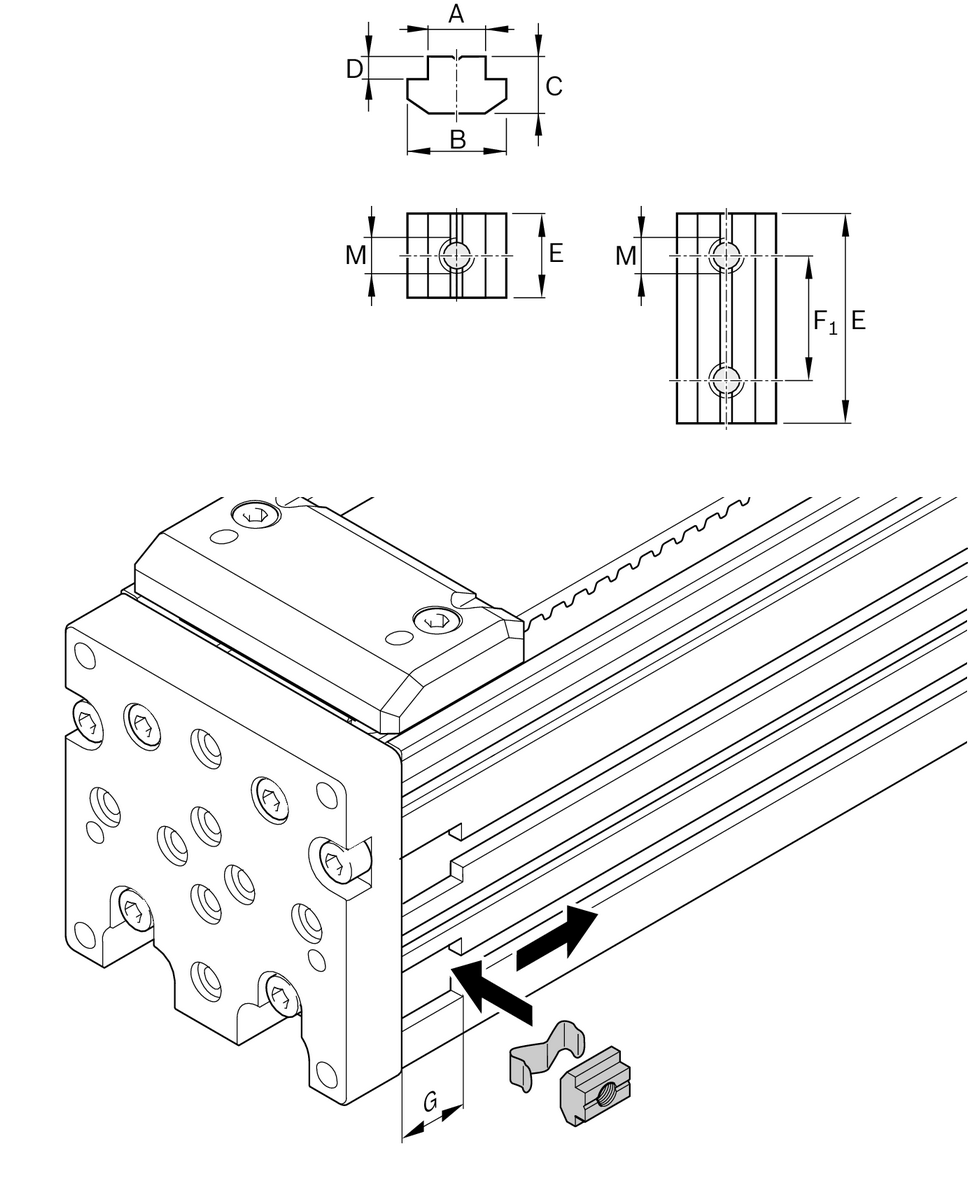 T-образный блок Bosch Rexroth N8 M8 & [R344702001]