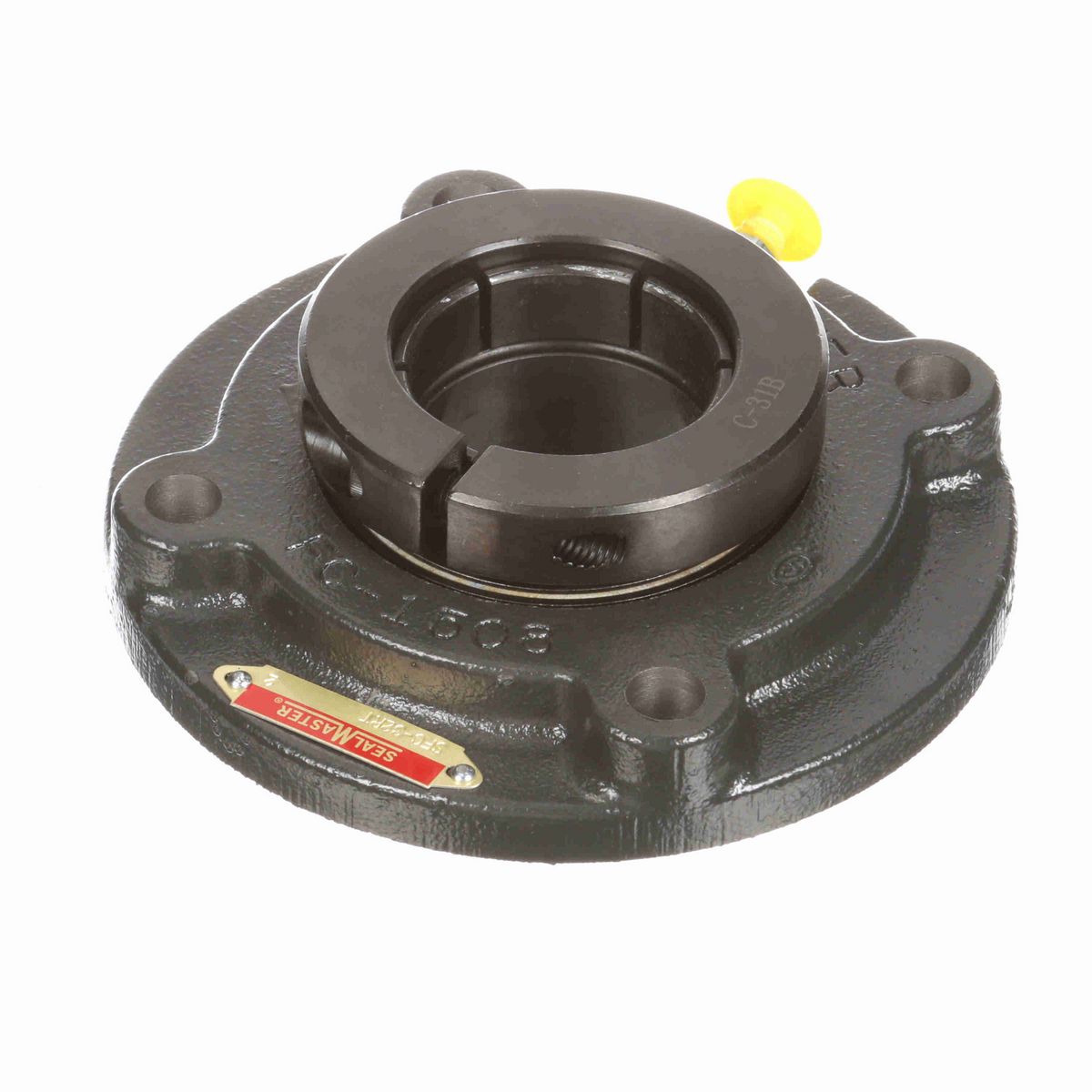 Sealmaster Mounted Cast Iron Flange Cartridge Ball Bearing - 52100 Bearing Steel, Black Oxided - Concentric Lock - SFC-32RT